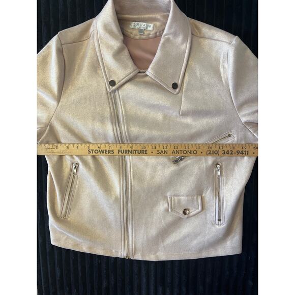 Solitaire by Ravi Khosla Women’s Metallic Pink Jacket Size Large Full Zip - Picture 3 of 6